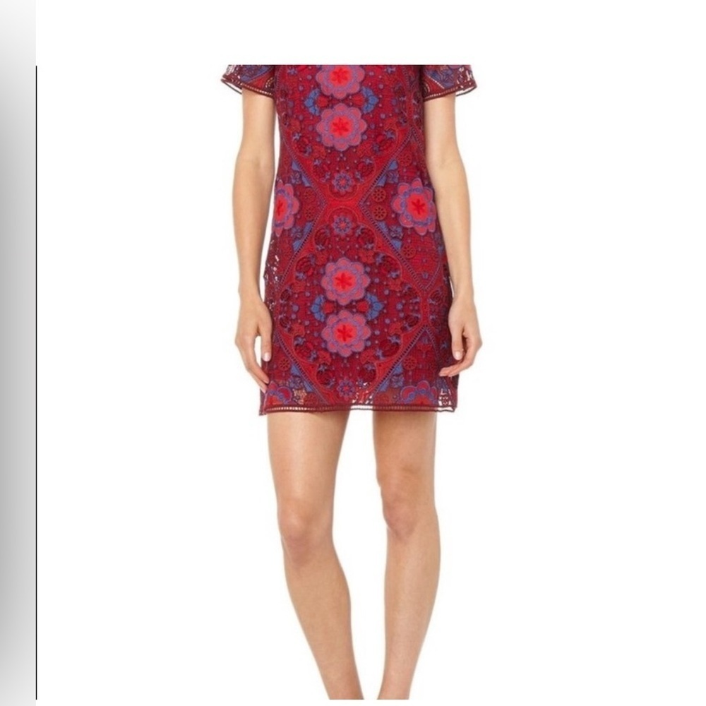 SANDRO RED LACE DRESS size FR3 # - Picture 13 of 14